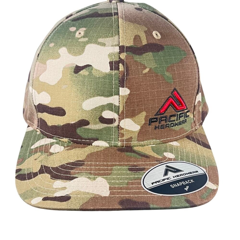 Pacific Headwear Snapback Cap MultiCam M35 Camouflage Embroidered Logo Hat OSFM